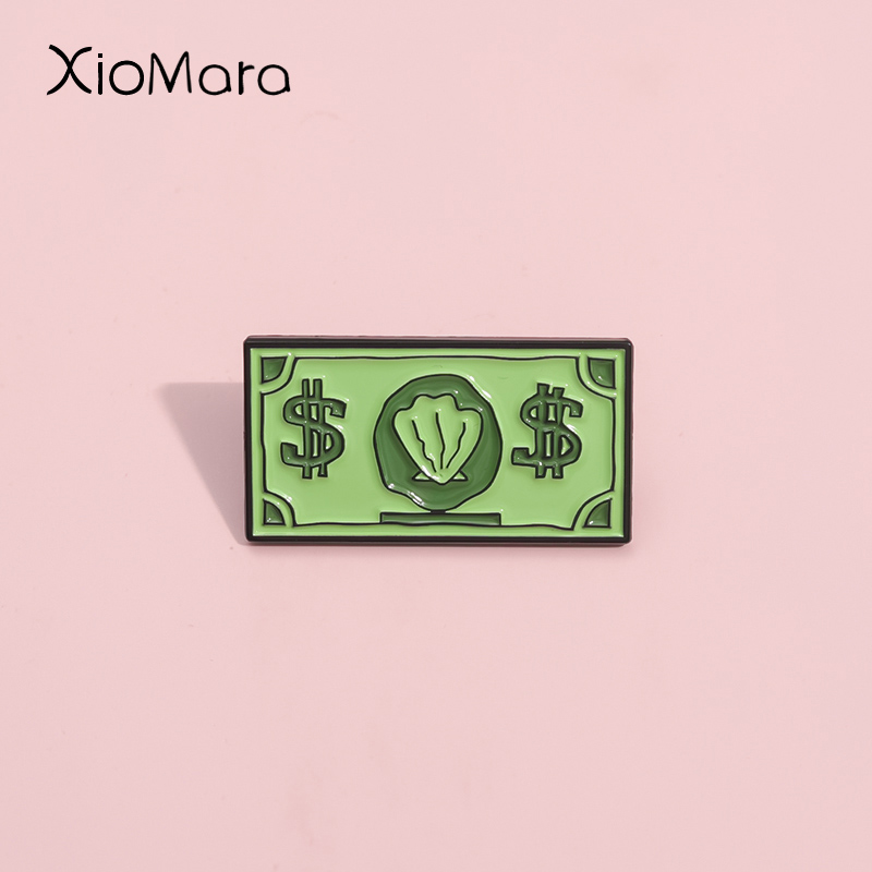 Kids Education Money - Broche en émail avec symbole vert