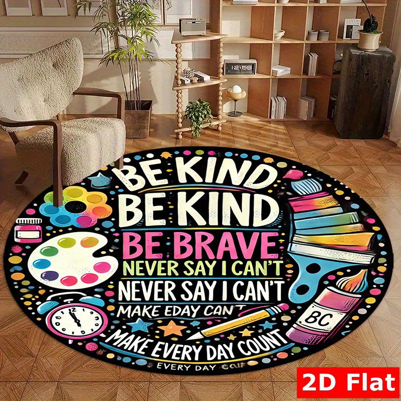 Tapis rond en flanelle avec ci - Kids Education Quote avis et prix
