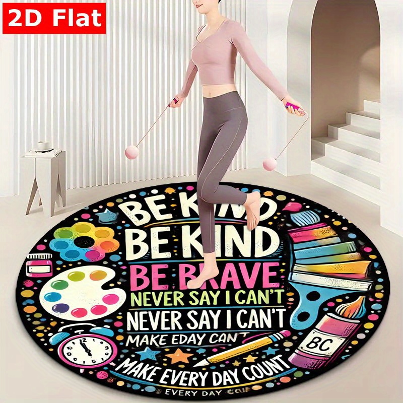 Tapis rond en flanelle avec ci - Kids Education Quote avis et prix