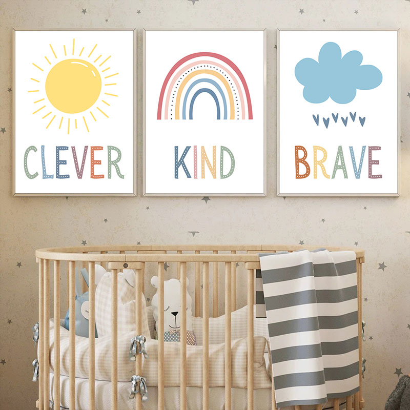 Toile imprimée soleil arc-en-c - Kids Education Quote avis et prix